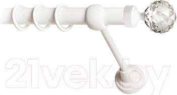 Изображение товара Карниз для штор Lm Decor Кристалл 130 1р гладкий 25мм (белый глянец, 3.6м)