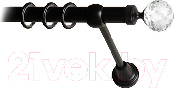 Изображение товара Карниз для штор Lm Decor Кристалл 130 1р гладкий 25мм (черный матовый, 4м)