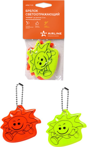 Изображение товара Фликер Airline Фликер на цепочке / ARW-T-03 (2шт, оранжевый/зеленый)