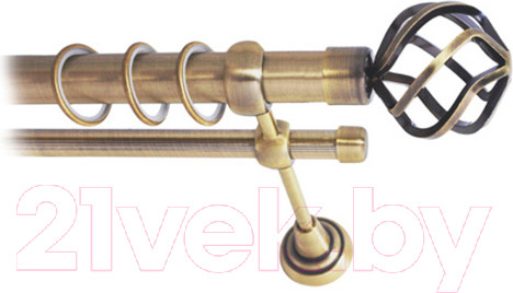 Изображение товара Карниз для штор Lm Decor Булава 097 2р гладкий 25/16мм (антик, 3м)