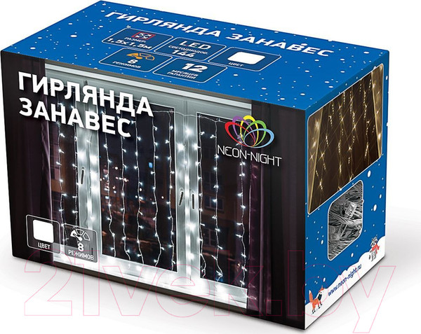 Изображение товара Световой занавес Neon-Night Светодиодный дождь 235-065 (2x3м, белый)