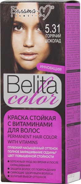 Изображение товара Крем-краска для волос Белита-М Belita Color стойкая с витаминами № 5.31 (горячий шоколад)
