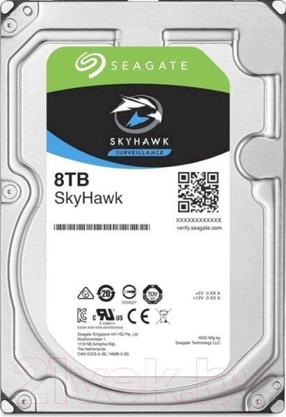 Изображение товара Жесткий диск Seagate Skyhawk 8TB (ST8000VX004)