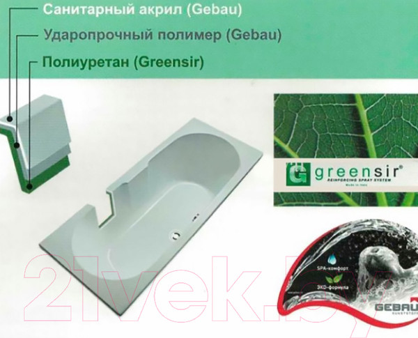 Изображение товара Ванна акриловая Eurolux Miamika 180x70 / E1018070022