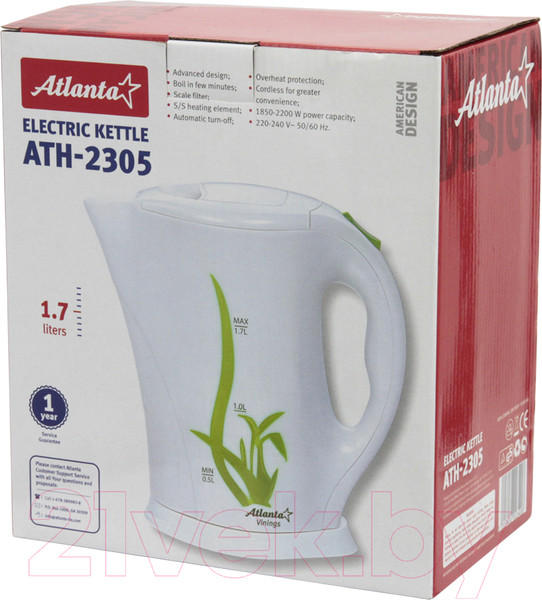 Изображение товара Электрочайник Atlanta ATH-2305 (зеленый)