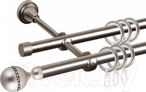 Изображение товара Карниз для штор АС ФОРОС Grace D16Г/16Г + наконечники Кортеза (2.4м, сатин)