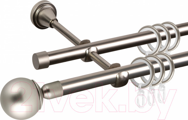 Изображение товара Карниз для штор АС ФОРОС Grace D16Г/16Г + наконечники Шар простой (2.4м, сатин)