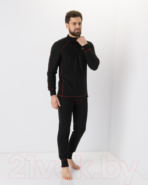Изображение товара Комплект термобелья Huntsman Thermoline ZIP Фактурный флис (р-р 46-48, черный)
