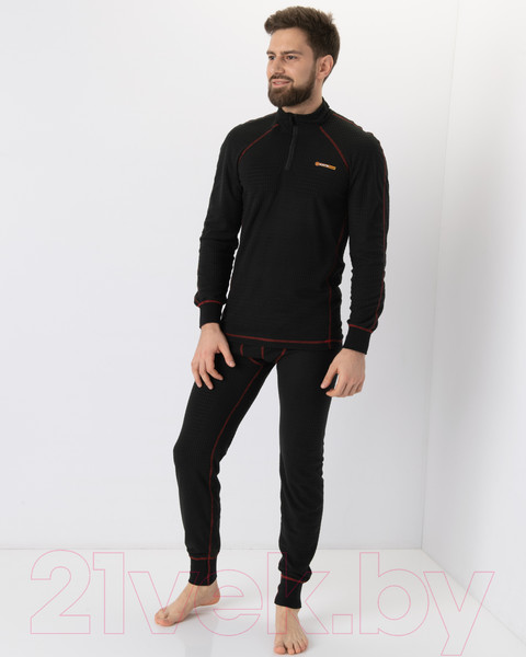 Изображение товара Комплект термобелья Huntsman Thermoline ZIP Фактурный флис (р-р 46-48, черный)