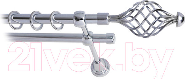 Изображение товара Карниз для штор Lm Decor Вираж 098 2р гладкий 25/16мм (хром, 1.6м)