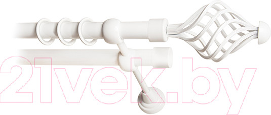 Изображение товара Карниз для штор Lm Decor Вираж 098 2р гладкий 25/19мм (белое глянец, 2.4м)