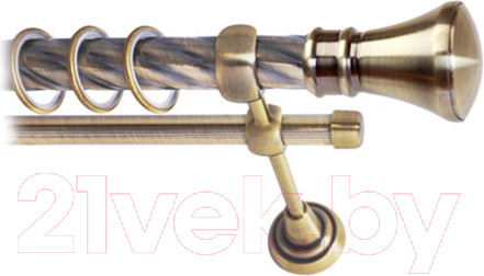 Изображение товара Карниз для штор Lm Decor Люксор 101 2р витой 25/16мм (антик, 3.6м)