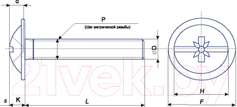 Изображение товара Винт ЕКТ Мебельный Kombi 4x8 / CV010727M (1000шт, оцинкованный)