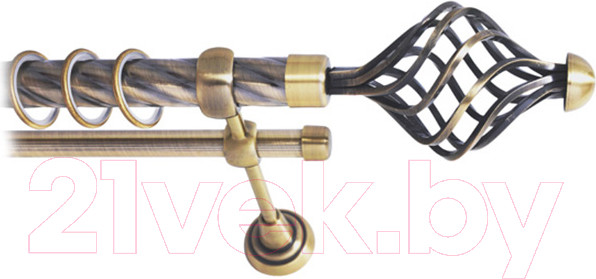 Изображение товара Карниз для штор Lm Decor Вираж 098 2р витой 25/16мм (антик, 1.6м)