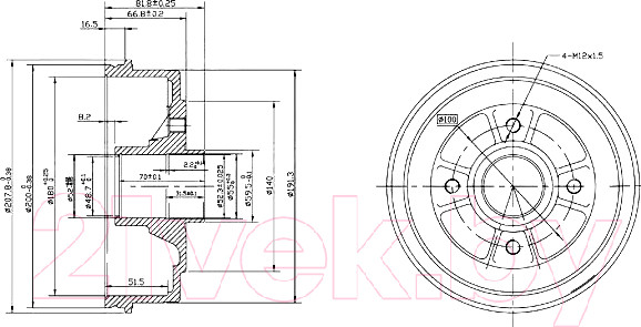 Изображение товара Тормозной барабан Patron PDR1146