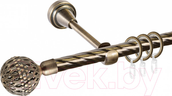 Изображение товара Карниз для штор АС ФОРОС Grace D16К + наконечники Гуидо (1.4м, антик)