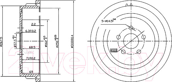 Изображение товара Тормозной барабан Patron PDR1479