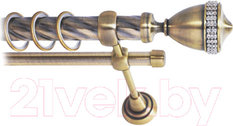 Изображение товара Карниз для штор Lm Decor Кубок 110 2р витой 25/16мм (антик, 1.8м)