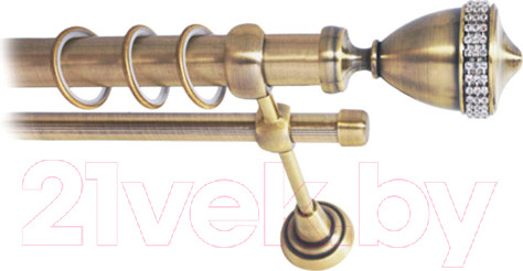 Изображение товара Карниз для штор Lm Decor Кубок 110 2р гладкий 25/16мм (антик, 1.6м)