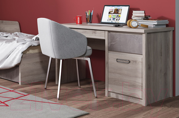 Изображение товара Письменный стол Anrex Jazz 1D2S (L-P) (каштан найроби/оникс)