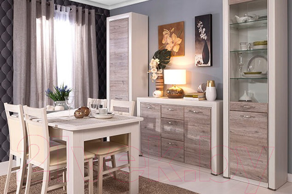 Изображение товара Шкаф-пенал Anrex Olivia 1D (вудлайн кремовый/дуб аскона)