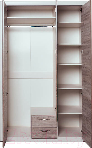 Изображение товара Шкаф Anrex Olivia 3D2S Z (вудлайн кремовый/дуб аскона)