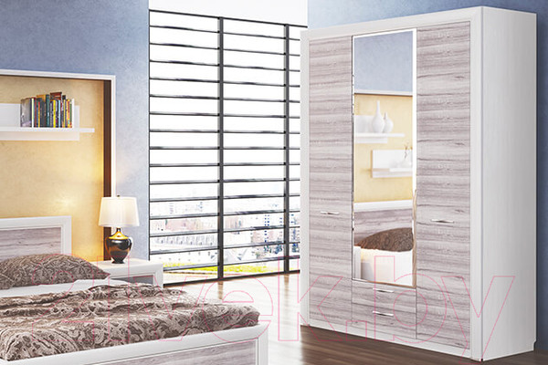 Изображение товара Шкаф Anrex Olivia 3D2S Z (вудлайн кремовый/дуб аскона)