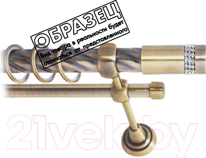 Изображение товара Карниз для штор Lm Decor Имидж 116 2р витой 25/16мм (антик, 2.8м)