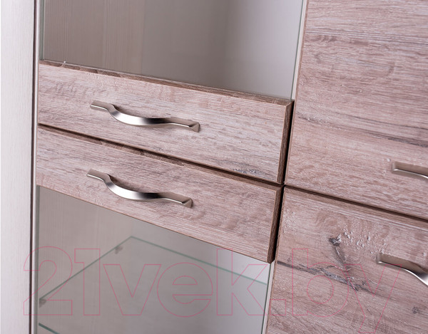 Изображение товара Шкаф с витриной Anrex Olivia 2V2D (вудлайн кремовый/дуб аскона)