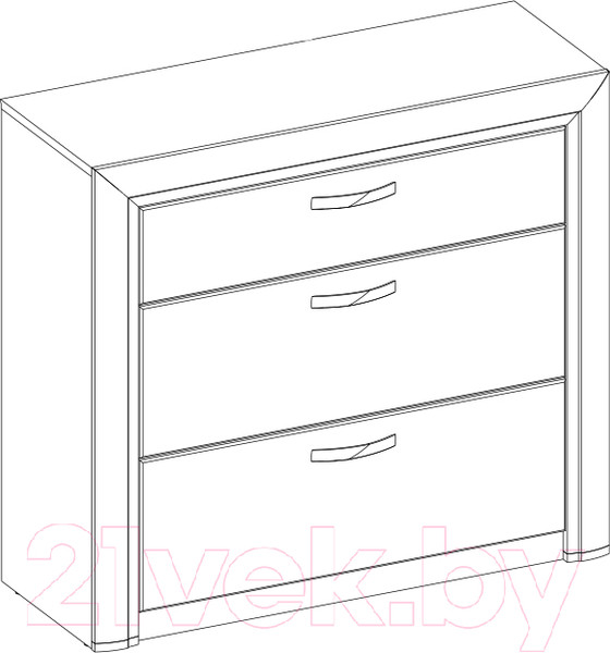 Изображение товара Комод Anrex Olivia 3S (вудлайн кремовый/дуб анкона)