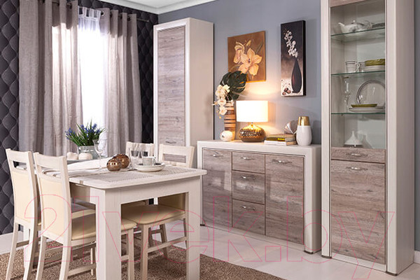 Изображение товара Тумба Anrex Olivia 2D3S (вудлайн кремовый/дуб анкона)