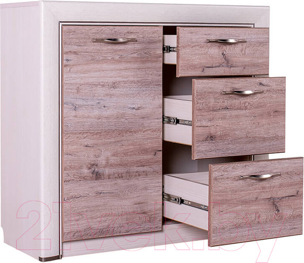 Изображение товара Тумба Anrex Olivia 1D3S (вудлайн кремовый/дуб анкона)