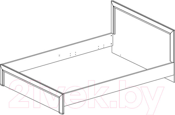 Изображение товара Полуторная кровать Anrex Olivia 140 (вудлайн кремовый/дуб анкона)