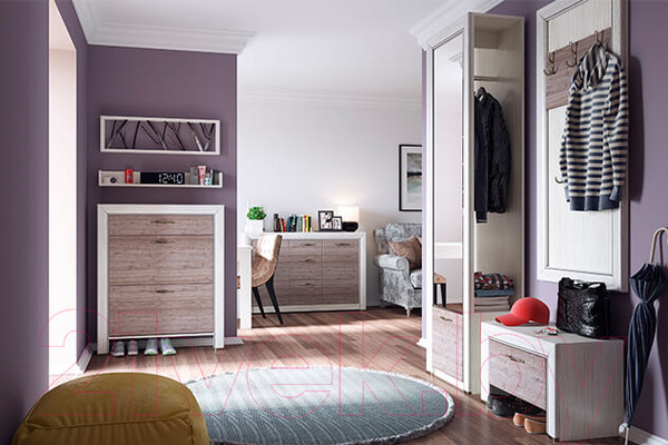 Изображение товара Тумба для обуви Anrex Olivia 2D1S (вудлайн кремовый/дуб анкона)