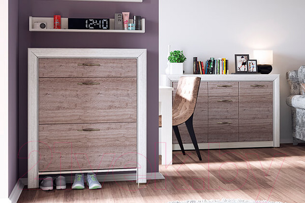 Изображение товара Тумба для обуви Anrex Olivia 2D1S (вудлайн кремовый/дуб анкона)