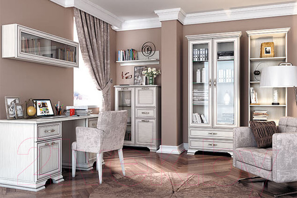 Изображение товара Шкаф с витриной Anrex Tiffany 2V2S (вудлайн кремовый)