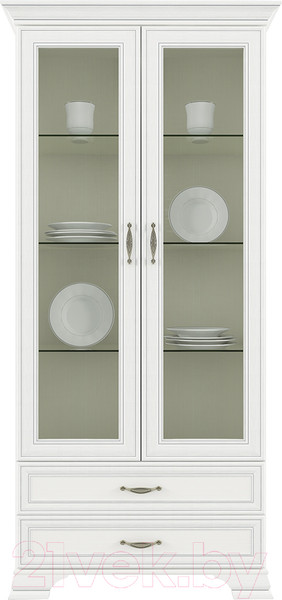 Изображение товара Шкаф с витриной Anrex Tiffany 2V2S (вудлайн кремовый)