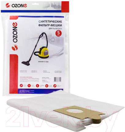 Изображение товара Комплект пылесборников для пылесоса OZONE CP-214/5