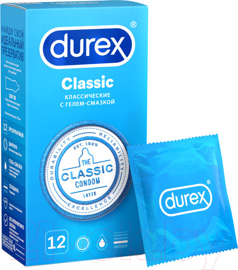 Изображение товара Презервативы Durex Classic №12 с гелем-смазкой (12шт)