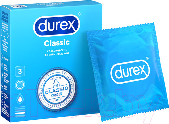 Изображение товара Презервативы Durex Classic №3 с гелем-смазкой (3шт)