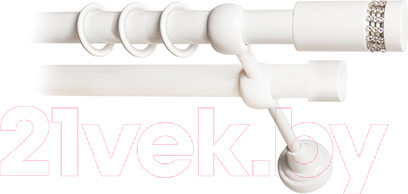 Изображение товара Карниз для штор Lm Decor Имидж 116 2р гладкий 25/19мм (белый глянец, 2.4м)