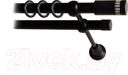 Изображение товара Карниз для штор Lm Decor Имидж 116 2р гладкий 25/19мм (черный матовый, 3м)