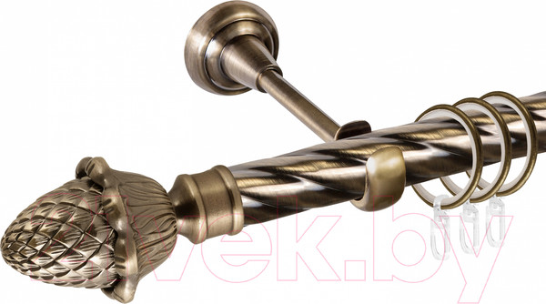 Изображение товара Карниз для штор АС ФОРОС Grace D16К + наконечники Магнолия (1.8м, антик)