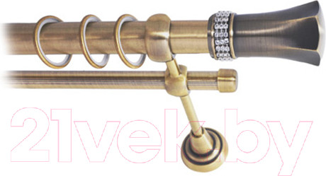Изображение товара Карниз для штор Lm Decor Севилла 120 2р гладкий 25/16мм (антик, 2.8м)