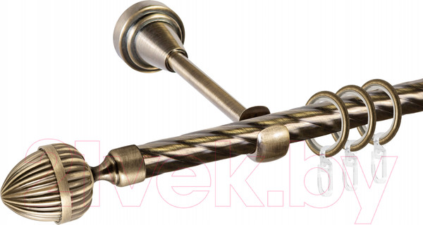 Изображение товара Карниз для штор АС ФОРОС Grace D16К + наконечники Милано (2.4м, антик)