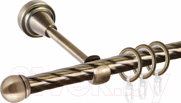 Изображение товара Карниз для штор АС ФОРОС Grace D16К + наконечники Сфера (2.4м, антик)