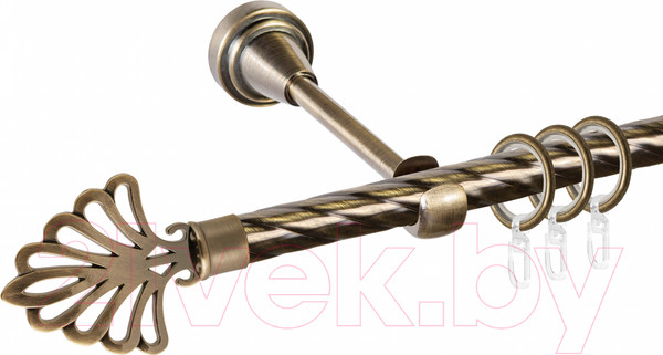 Изображение товара Карниз для штор АС ФОРОС Grace D16К + наконечники Веер (2.4м, антик)