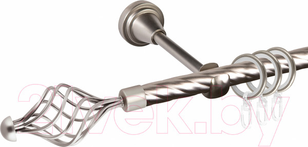 Изображение товара Карниз для штор АС ФОРОС Grace D16K + наконечники Ажур (1.4м, сатин)