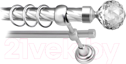 Изображение товара Карниз для штор Lm Decor Кристалл 130 2р витой 25/16мм (сатин, 1.6м)