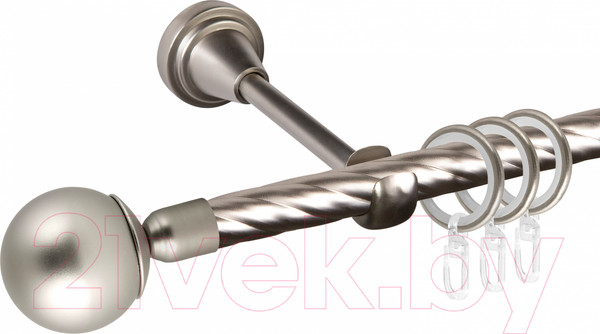 Изображение товара Карниз для штор АС ФОРОС Grace D16K + наконечники Шар простой (1.4м, сатин)